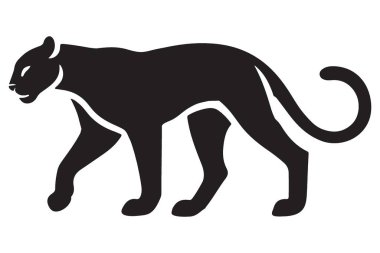 Grafik Tasarımı İçin Zarif Panter Silüeti Vektör Resimlendirmesi İdeal