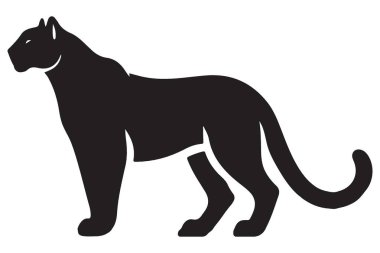 Kara Panter Siluet Vektör Resimleri Vahşi Yaşam Tasarım Elemanı