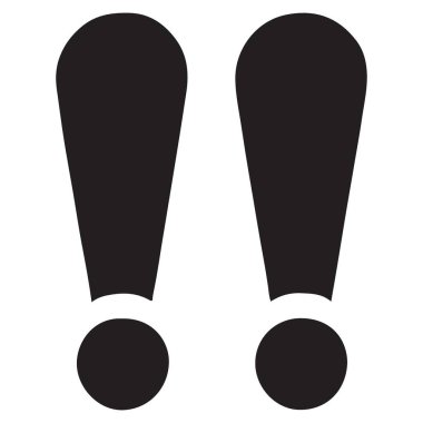 İki Ünlem İşareti Vurgulamayı ve Acil Vektör Grafiğini Sembolize Ediyor