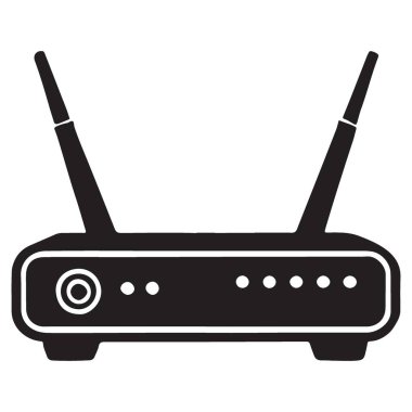 İnternet Bağlantısı ve Ağları için Kablosuz Yönlendirici Vektör İllüstrasyonu