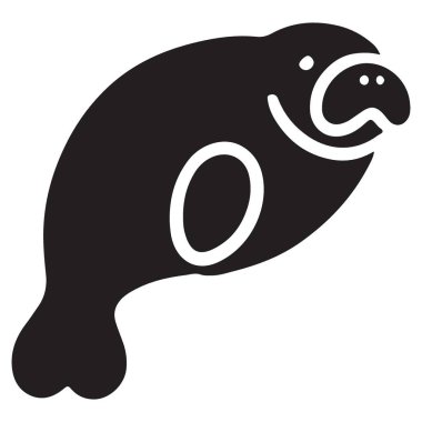 Gülümseyen Denizayısı Vektör Çizim Tasarımı 'nın Şirin Silueti