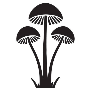 Mantar aile sanatının mantar silueti vektör görüntüsü