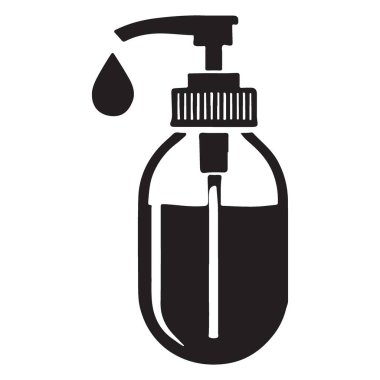 Sıvı Sabun Şişesi Siluet Vektörü Damla Çizim Sanatı