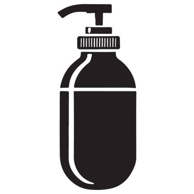 Sıvı sabun şişesi siluet vektör şablonu hijyen ürünleri için