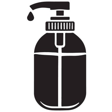 Sıvı Göstergeli Sabun Şişesi Siluet Vektör Tasarımı Temizle