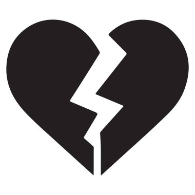 Çatlak Kalp Silüeti Vektör Grafiksel Sıkıntıyı Sunar