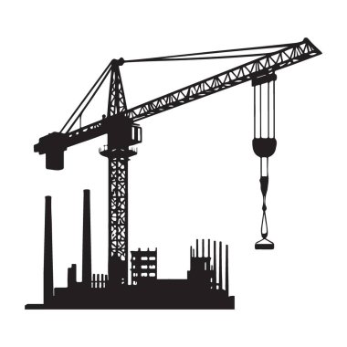 İnşaat Turnası Silüeti Yapı Projeleri için Vektör ResmiComment