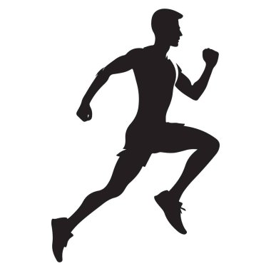 Güçlü siluet rekabetçi spor için erkek vektör çizimi