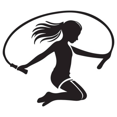 Bir Kız Atlama İpi Etkinliğinin Hevesli Silüeti