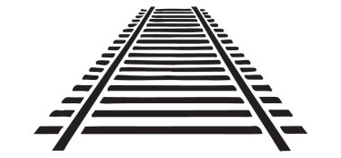 Ulaşım projeleri için uzaklık çizelgesine çekilen düz demiryolu rayları