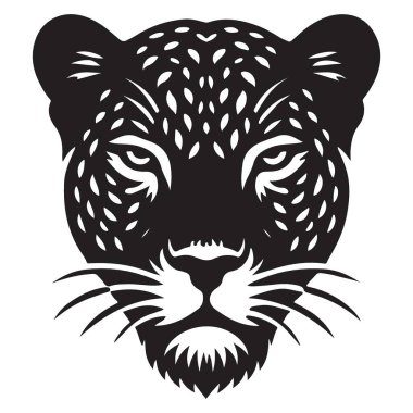 Stilize edilmiş leopar silueti vektörü çarpıcı bir hayvan sanatı