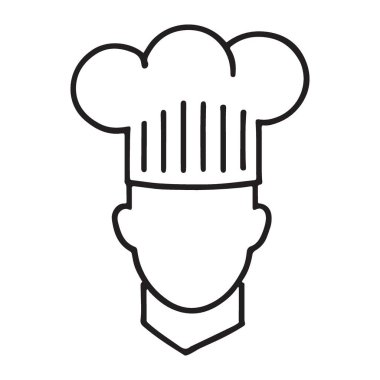 Aşçılık tasarımı projeleri için aşçı şapkası silueti ana hatları vektör sanatı