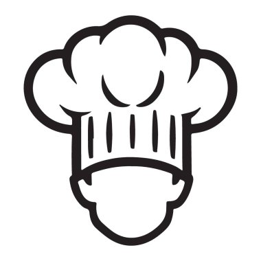 Aşçılık ve Mutfak için Basit Şef Şapka Vektörü Grafik Tasarımı