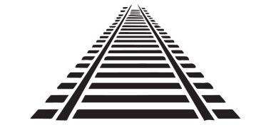 Klasik Tren Rayları Grafiksel Görüntü Vektörü Siluet Elementi