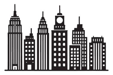 Kentsel Mimarinin Ayrıntılı Şehir Skyline Vektör ResmiComment