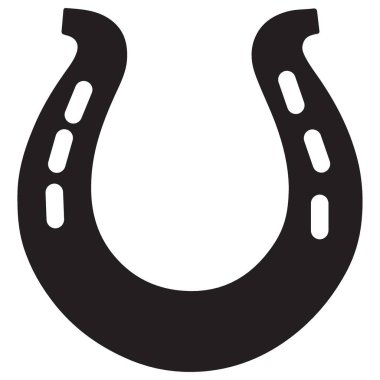 Bir Şık Şanslı Nal Vektör Çizimi Silueti