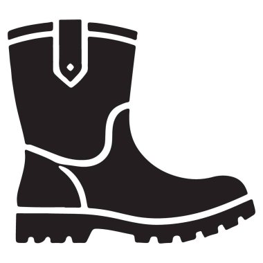 Güvenilir Çalışma Çizmeleri Siluet Görüntü Vektörü Güvenliğe İhtiyaç Duyuyor