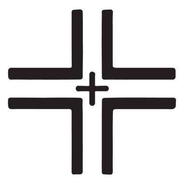 Hassas Siyah Hedef Grafiği Orta Hedefler Vektör Resimleriyle