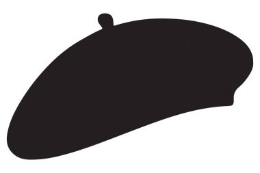 Zarif Siyah Bere Siluet Vektör Sanat Klasik Moda Aksesuarı