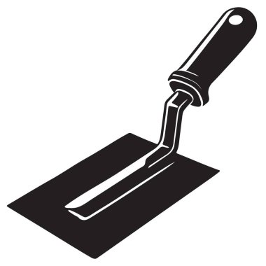 İnşaat ve İnşa için Trowel Siluet İllüstrasyon Vektör ResmiName