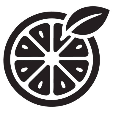 Dilimlenmiş Portakal ve Yaprak İllüstrasyonu Yaz Tazeliği Konsepti