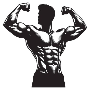 Vücut geliştirme siluetine hayranım. Kas Kasları Fitness Tasarımı İçin Mükemmel