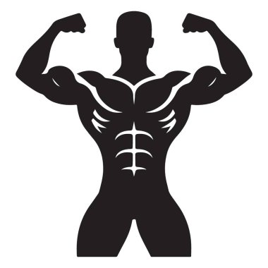 Güçlü Vücut Geliştirici Siluet Vektör Uygunluk Gösterileri