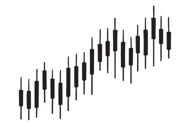 Finansal Piyasa Eğilimlerini Gösteren Mum Çizelgesi Silueti