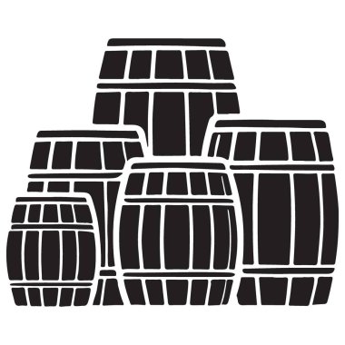 Kırsal Ahşap Varil Koleksiyonu Bira Fabrikası veya Şaraphane Tasarımı İçin Mükemmel