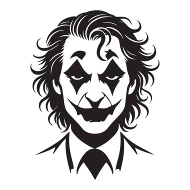 Çizgi roman kötü adam vektör sanatı ile Joker yüzü