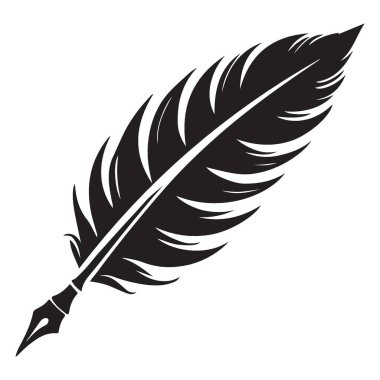 Yazarlar ve Yazarlar için Klasik Tüy Kalemi Vektör Sanatı