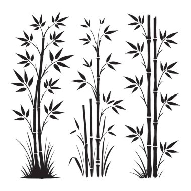 Asya 'nın İlham Verdiği Tasarımlar İçin Zarif Bambu Sapıkları Vektör Sanatı