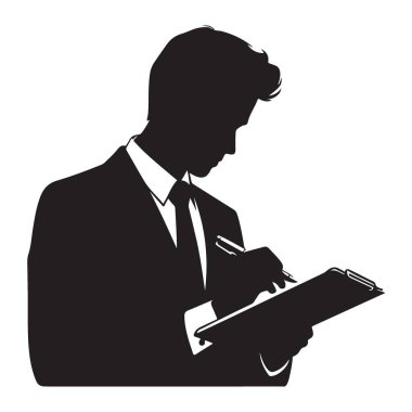 Not Tutan Bir İşadamının Profesyonel Silueti