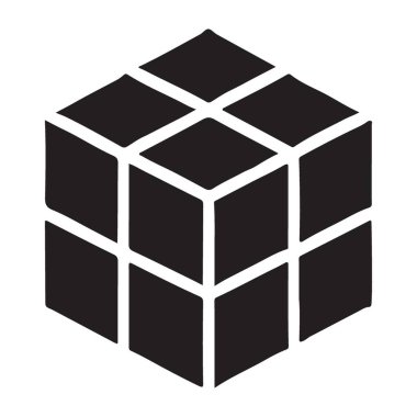 Mükemmel Kenar Vektörü Tasarımı olan Küp Nesnesinin İzometrik İllüzyonu