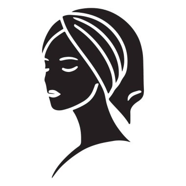 Kadın silueti ve başörtüsü kaplıca güzellik sanatı