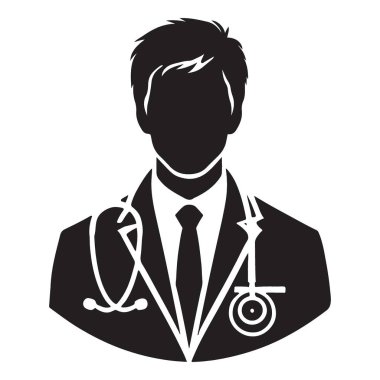 Stetoskoplu Siluet Doktoru Sağlık Hizmetleri Uzmanı