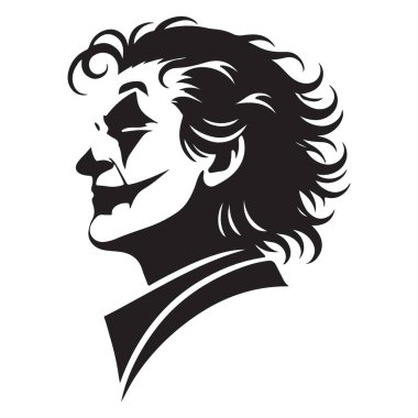 Joker Siluet Suç Zihin Karakteri Resimlerinin Vektör Sanatları