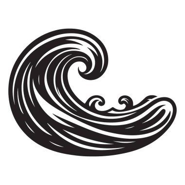 Şekillendirilmiş Dalga Grafik Vektör İllüstrasyonu Okyanus Denizi Doğa Tasarımı