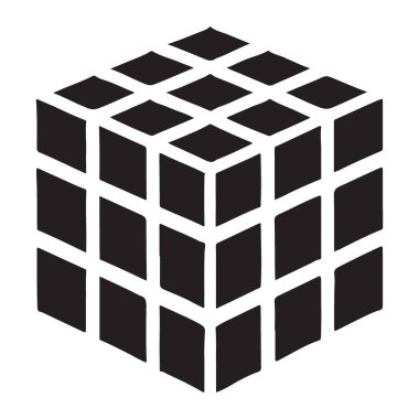 Isometric Rubik 'in Küp Vektör İllüstrasyon Bulmaca Çözme Oyunu Tasarımı