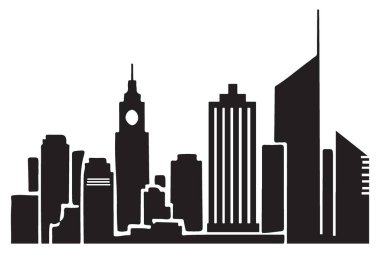 Şehir Skyline Siluet Vektör Sanatsal Tasarımı Kentsel Peyzaj Tasarımı