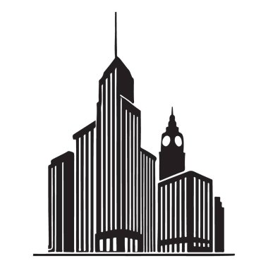 Kentsel kalkınma kavramları için şehir silueti çizimi