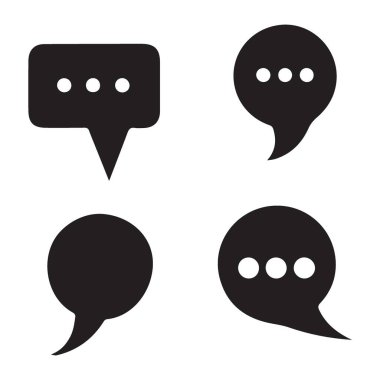 Konuşma Baloncuğu Simgesi Sosyal Medya Tasarımı için Vektör İllüstrasyonu