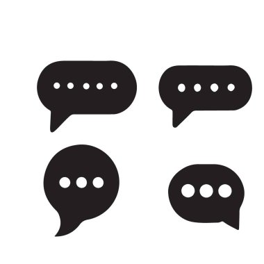 İletişim Simgeleri Sohbet Uygulamaları için Siyah ve Beyaz Modern Tasarım