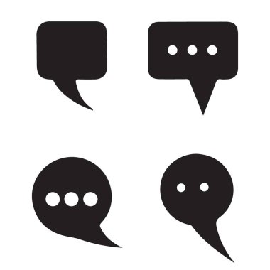 İleti ve diyalog tasarımları için konuşma balonu silüeti resimleme simgeleri