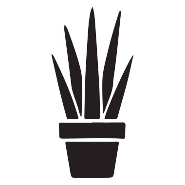 Aloe Vera Bitki Görüntü Minimalist Grafik Tasarım Simgesi