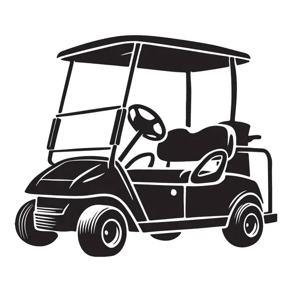 Silüet golf arabası ulaşım aracı vektör çizimi