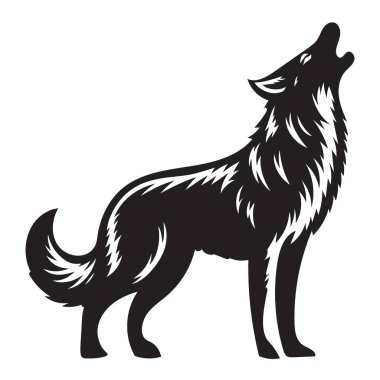Uluyan Kurt Vektör Resimlerinin Silueti