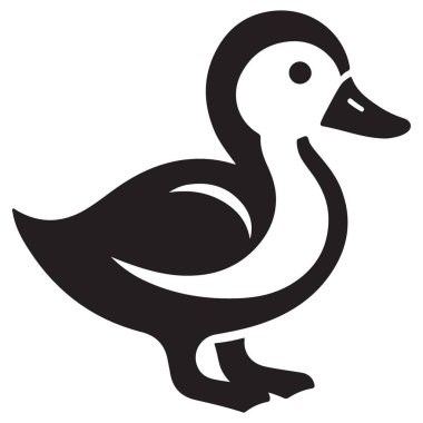 Duckling Vektör Resimlerinin Silueti Su Kuşu Şirin Hayvan Taslağı