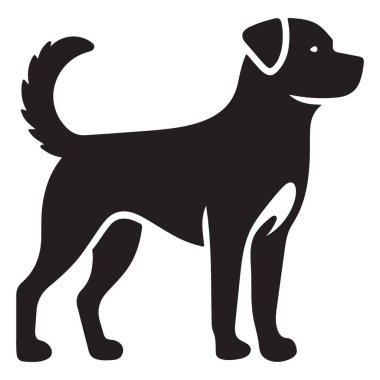 Sadık Arkadaş Kara Köpek Vektör Sanat Görüntüsü