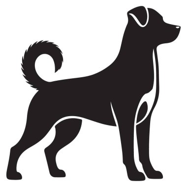 Jack Russell 'ın Teriyer Köpek Vektörü İllüstrasyonunun Silueti